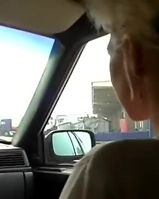 german MIlf picked up for wild car sex