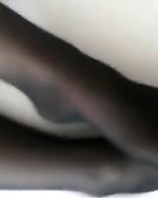 German black nylon feet cumshot in slow motion