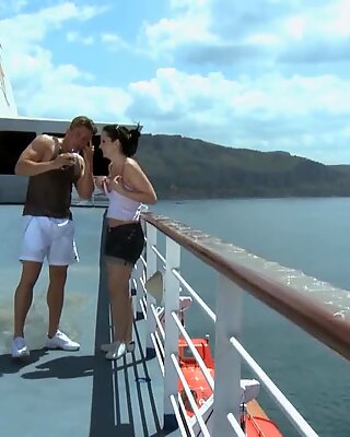 Angel Summer gets frisky on a boat with a hunk's cock